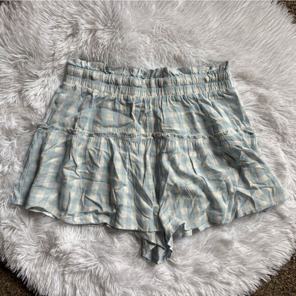 Aeropostale Shorts New Blue White Checkered Womens Size Small - Picture 2 of 6